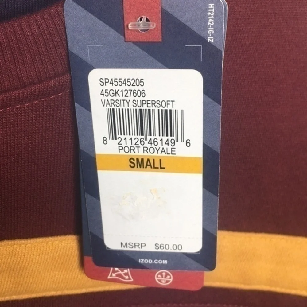 IZOD fleece colorblock crewneck pullover shirt